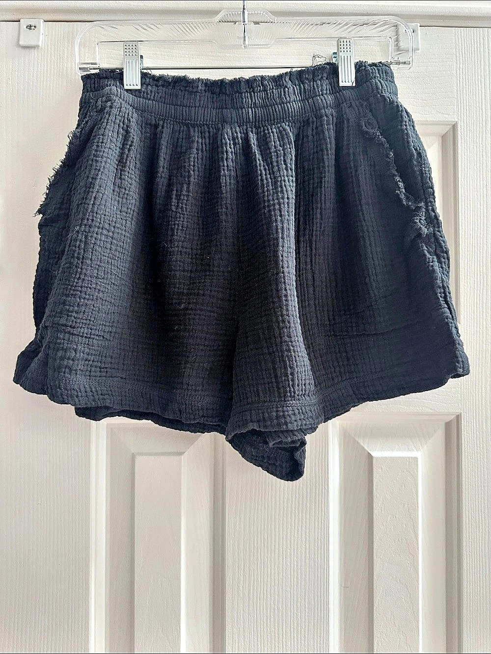 Aerie Gauzy Short High Waist Cotton Shorts Black Medium Resortwear Beach